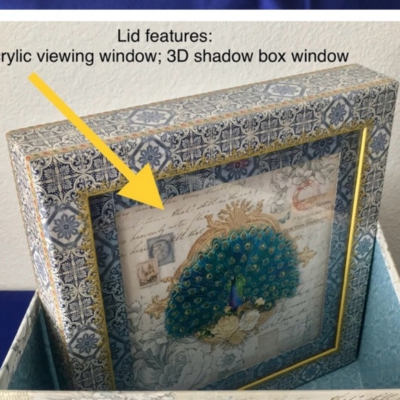 Punch Studio Peacock Nesting Box - 3D Peacock Decorative Box by Punch Studio - Picture 9 of 9